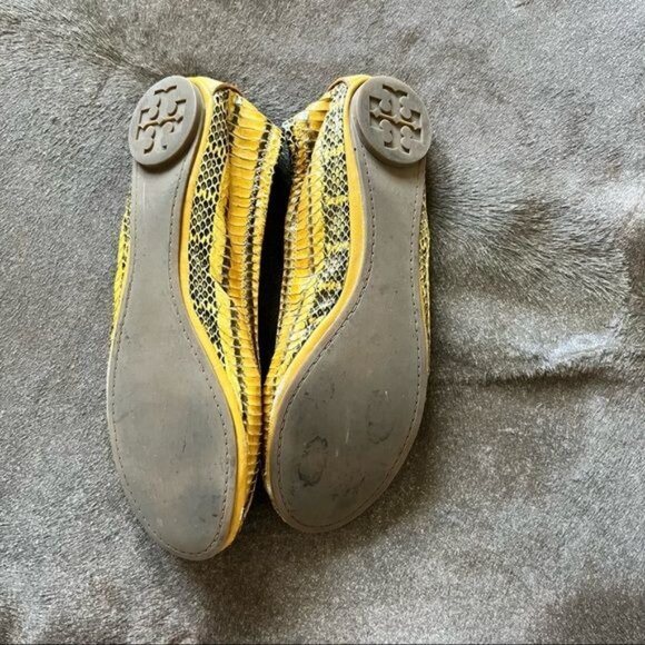 Tory Burch Eddie Watersnake Python Leather Flats - Picture 4 of 5